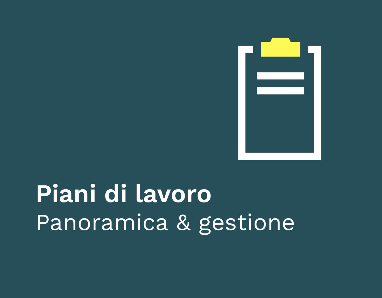 Piani di lavoro